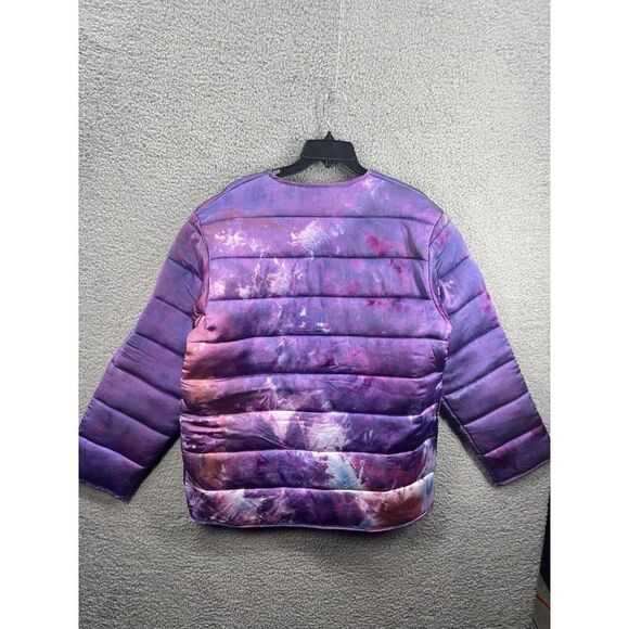 Free People Riverside Tool and Dye Major Silk Quilted Jacket 100% Silk Purple - Picture 7 of 8
